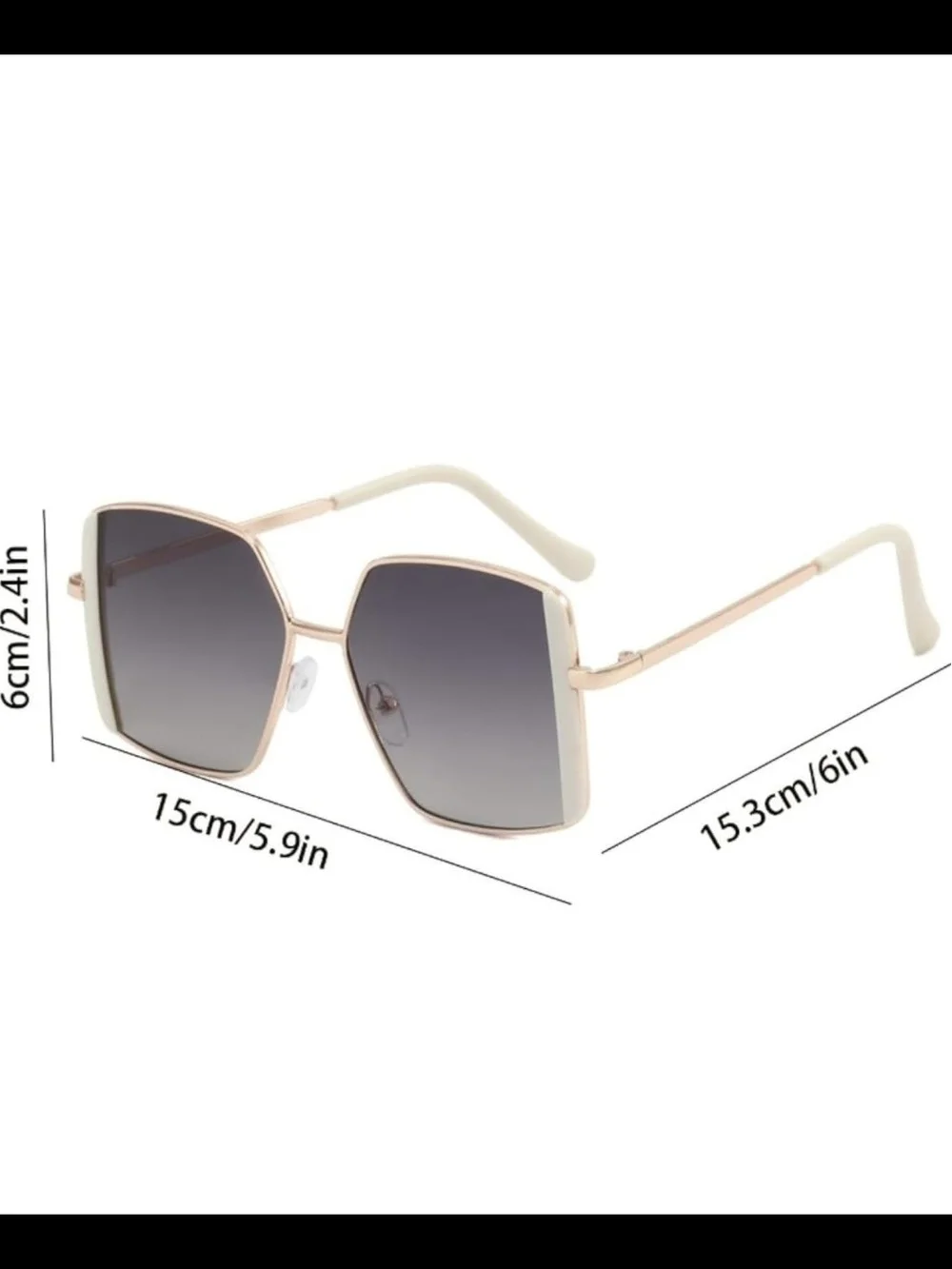 Women’s Oversized Square Sunglasses - Green/Gold Frame, Purple Gradient Lenses